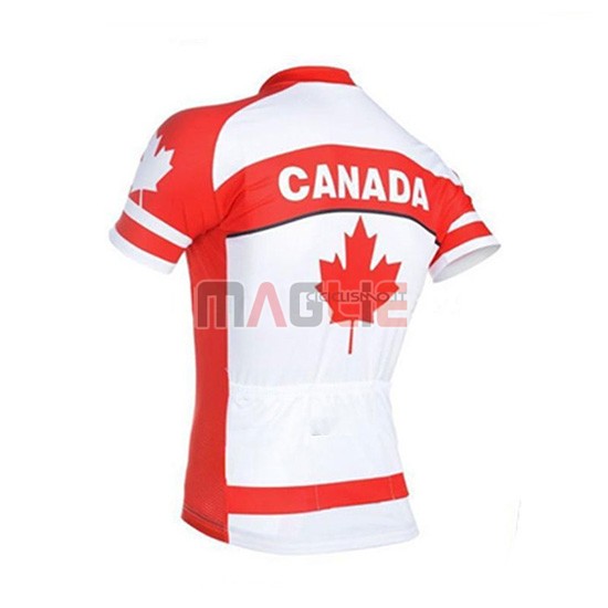 2018 Maglia Canada Manica Corta Arancione e Bianco